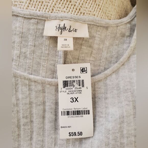 Style & Co Plus Size Ribbed-Knit Dress sz 3x - Picture 9 of 11